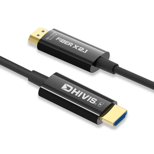 DHIVIS Fiber X2.1 HDMI – (Support 3000) 4K 120hz & 8K - HDCP 2.3, HDR 10+ and Dolby Vision (6M X2.1 Series) Optical Fiber HDMI Cable - Finest Range
